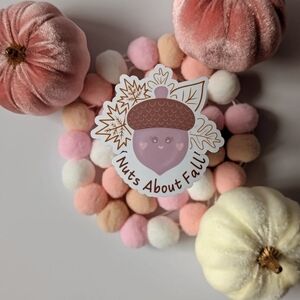 Nuts About Fall Vinyl Sticker